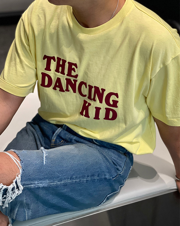 Dancing Kid 후로킹 프린팅 티셔츠 ( YELLOW )