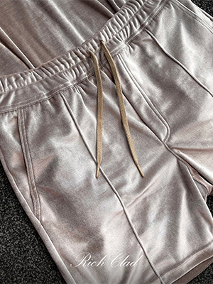 [Rich Clad] 리퀴드 벨루어 라운지 숏츠 ( BEIGE ) ( Japan Import Fabric )